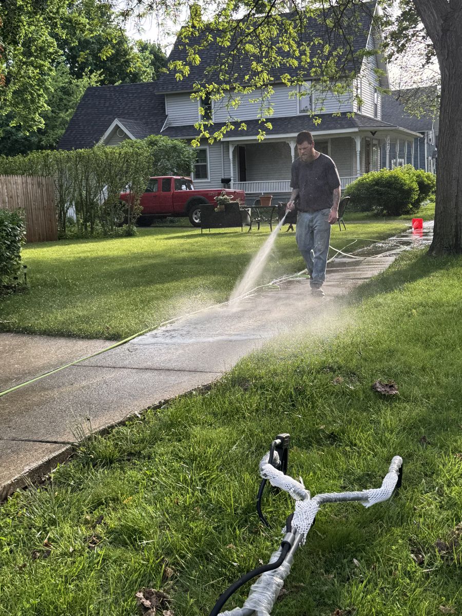 Cleaning a walkway